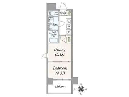 PRIMAL 両国(2K/5階)の間取り写真