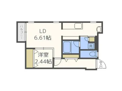 マイプレイス土井(1LDK/1階)の間取り写真