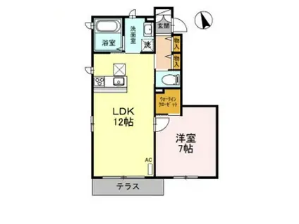 HEARTYS ENT(1LDK/1階)の間取り写真