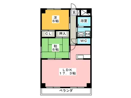 グラード(2LDK/5階)の間取り写真