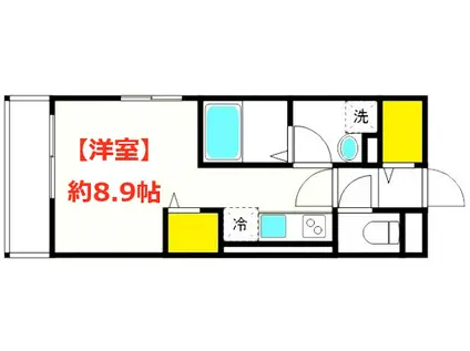 LE DOME西霞町(ワンルーム/1階)の間取り写真