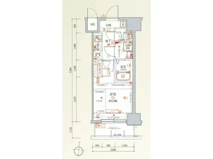クレヴィスタ横浜新子安(1K/8階)の間取り写真