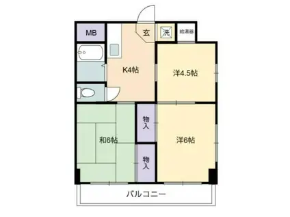 サンガーデン紘(3K/2階)の間取り写真