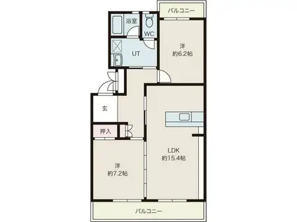 地下鉄鶴舞線 御器所駅 徒歩12分 4階建 築40年(2LDK/1階)の間取り写真