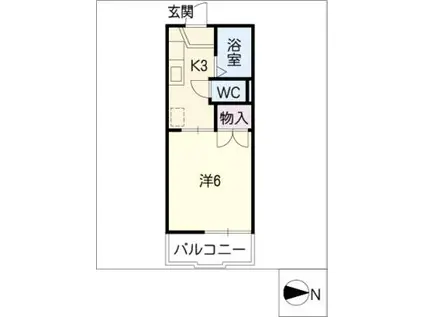 サンコーポ山田B棟(1K/1階)の間取り写真