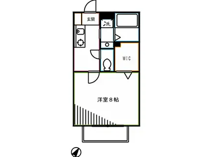 エターナル・ヒル(1K/1階)の間取り写真