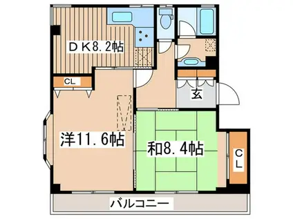 ハイム・ソレイユ(2DK/2階)の間取り写真