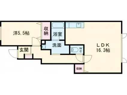 ルラーシェ名寄(1LDK/1階)の間取り写真