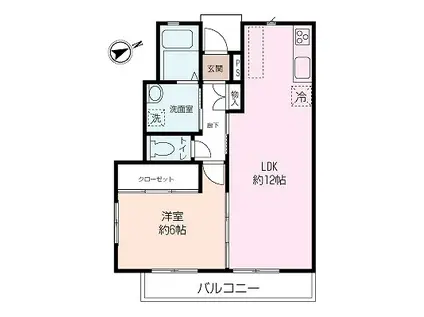 FELIZ EIGHT(1LDK/1階)の間取り写真