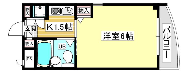 メゾンジュリアナモンド(1K/3階)の間取り写真
