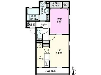 PARCLAIRII(1LDK/1階)の間取り写真