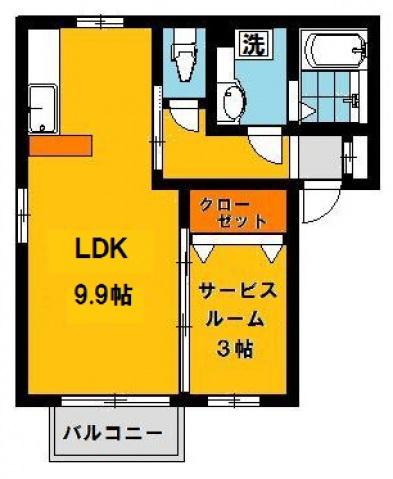 ウィット-S.C(1LDK/1階)の間取り写真