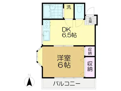 カーサピイノ(1DK/1階)の間取り写真