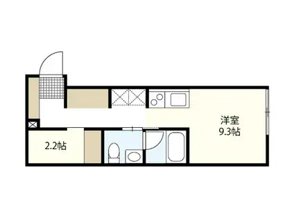 ヴィラリヴィエールII(ワンルーム/2階)の間取り写真