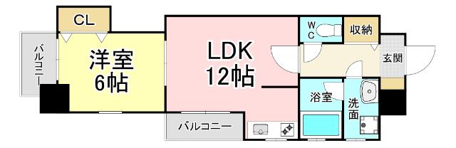 KSK嵐山コアビル(1LDK/7階)の間取り写真