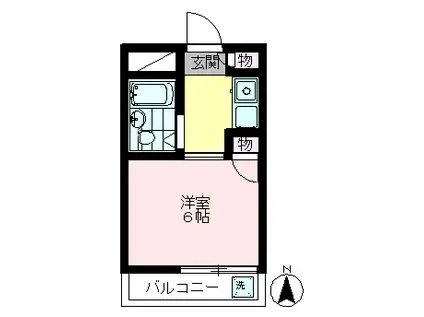 ウェル常盤台(1K/1階)の間取り写真