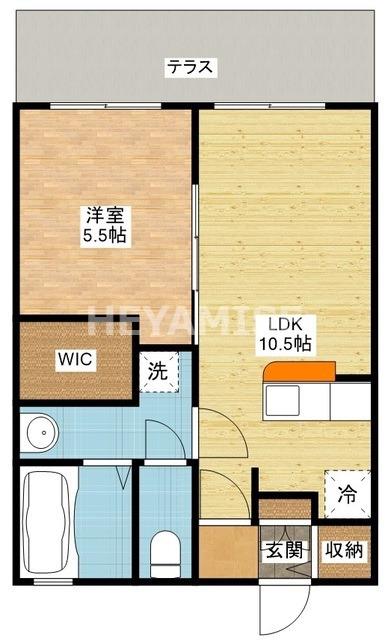 プリオール・マ・メゾン(1LDK/1階)の間取り写真