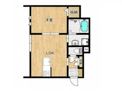 MOANARTE(1LDK/1階)の間取り写真