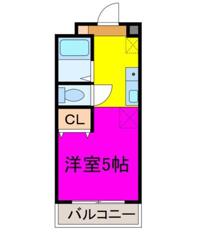 マルシェ書写(1K/2階)の間取り写真