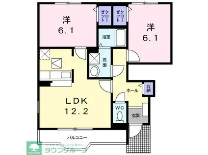 タイムズスクエアI(2LDK/1階)の間取り写真