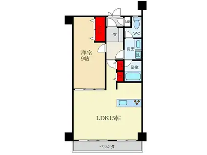 ニューハイツ花水木(2LDK/4階)の間取り写真