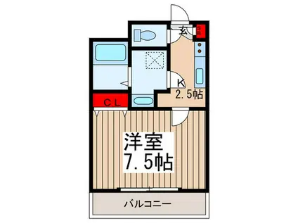 コンプリシテW(1K/1階)の間取り写真