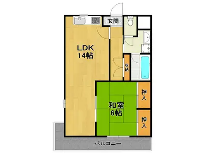 第2恭西ビル(1LDK/4階)の間取り写真