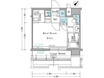 アクサス巣鴨STA(1K/11階)の間取り写真