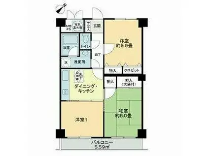 ライオンズマンション戸塚第五(3DK/2階)の間取り写真