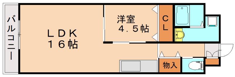 ギャラン穴生(1LDK/4階)の間取り写真