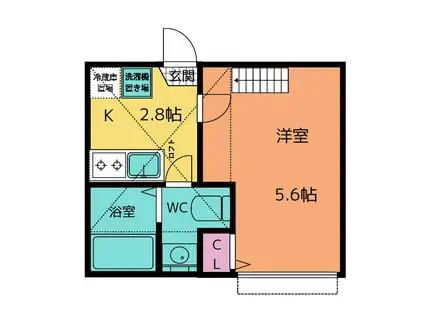 メゾン・ド・アンジュ(1K/2階)の間取り写真
