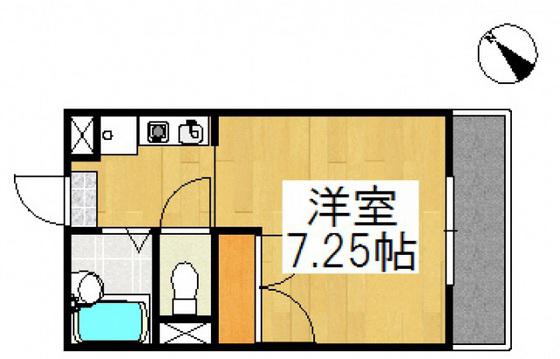 中庄ルミエール(1K/1階)の間取り写真