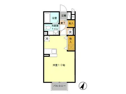 セジュールコトA・B(ワンルーム/1階)の間取り写真