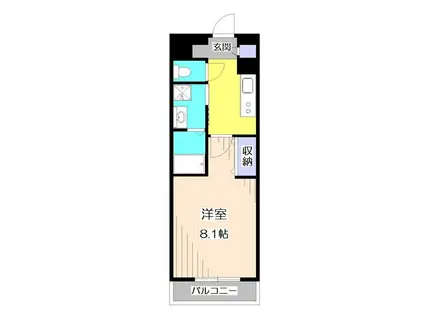 ジュエルガーデン JEWEL GARDEN(1K/1階)の間取り写真