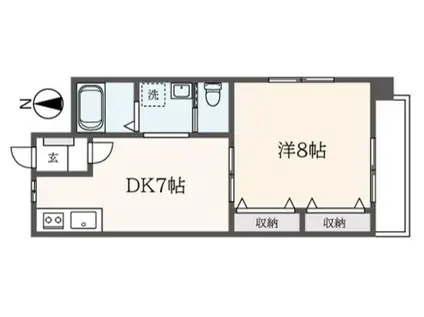 イーストプラザK(1DK/2階)の間取り写真