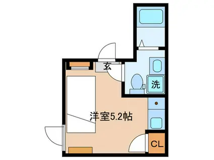 HERME神楽坂(ワンルーム/3階)の間取り写真