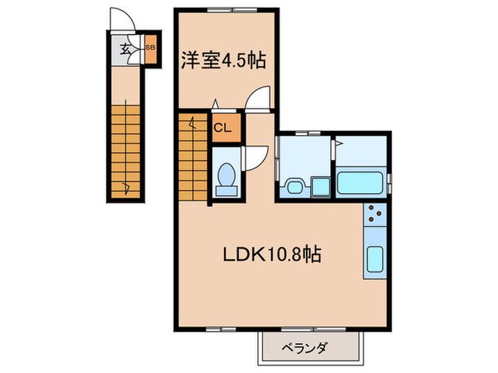 エントピアヤダIII(1LDK/2階)の間取り写真