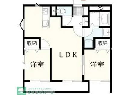 リーブルファイン上本郷(2LDK/3階)の間取り写真