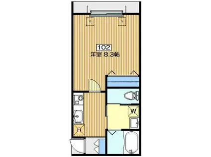 BLANC MAISON ブランメゾン(1K/1階)の間取り写真