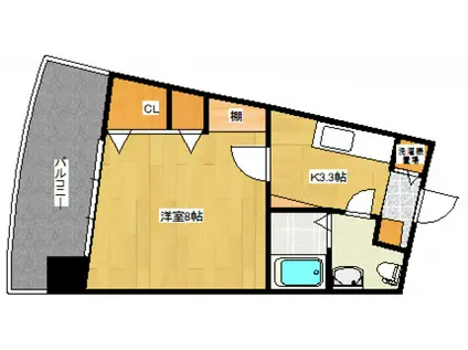 サンクレスト(1K/7階)の間取り写真