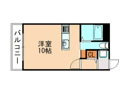 スリム九工大(ワンルーム/3階)の間取り写真