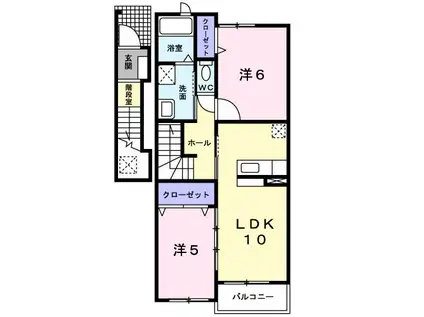 SUNNY MAISON I(2LDK/2階)の間取り写真