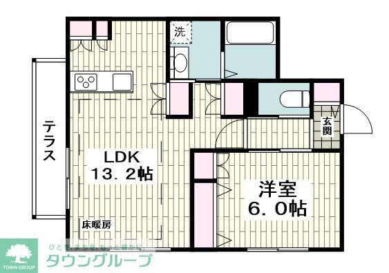下倉田町メゾン(1LDK/1階)の間取り写真