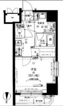 ライジングプレイス錦糸町三番館(1K/1階)の間取り写真