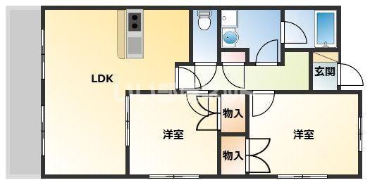 ビューシティー2000(2LDK/3階)の間取り写真