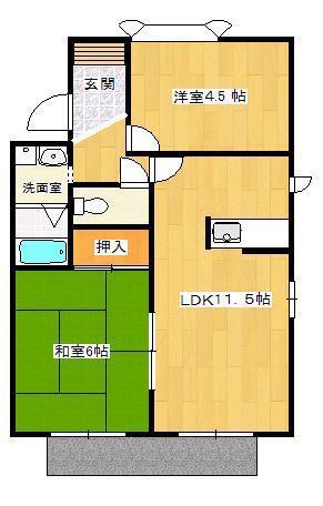 ロイヤルセフィラ(2LDK/1階)の間取り写真