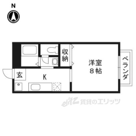 フォーブルTANAKAⅢ(1K/1階)の間取り写真