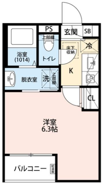 エクセラン東武練馬(1K/2階)の間取り写真