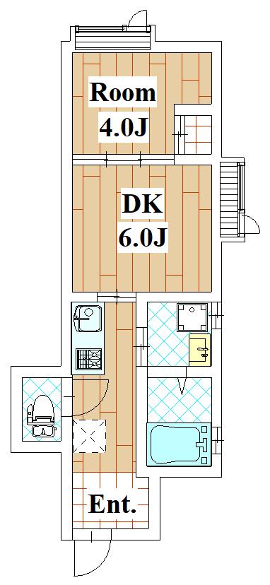 池尻コートラフィーネ(1DK/1階)の間取り写真