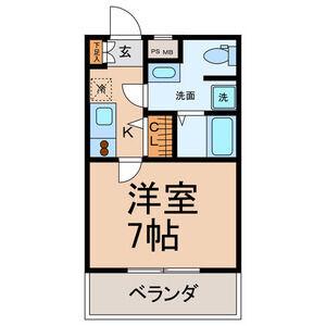 CREA児玉(1K/2階)の間取り写真